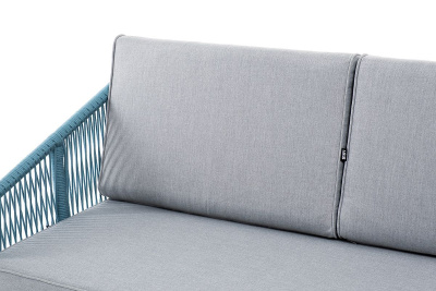 Диван 4SIS Канны 2-местный из роупа Цвет: светло-серый RAL7035 шагрень, бирюзовый, светло-серый