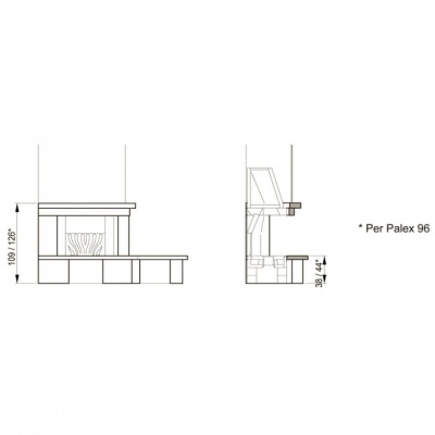 Каминная облицовка Palazzetti Rovigno, угловая