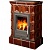 Печь-камин ABX BRITANIA L, с чугунной топкой, с кафельным цоколем (коричневый)