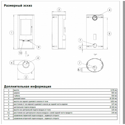 Печь-камин ABX Aspen 7 (черная сталь)