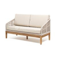 Диван 4SIS Канны 2-местный из роупа; основание дуб, роуп бежевый, ткань бежевая 052