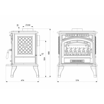 Печь-камин Kaw-Met P7 EKO