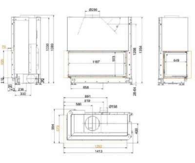 Каминная топка Brunner Architecture AK Eck 53/121/50 LR