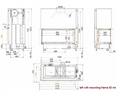 Каминная топка Brunner Architecture AK Eck 45/101/40 LR