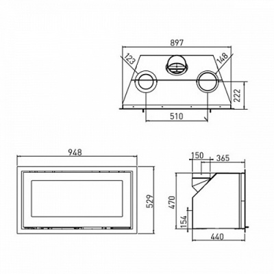 Каминная топка Lotus H470 W R Каминная топка Lotus H470 W R