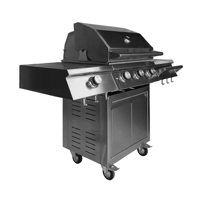 Газовый гриль B-Fire Kutuzov Premium 3 (2 столика + тележка 60 см.), нерж. сталь