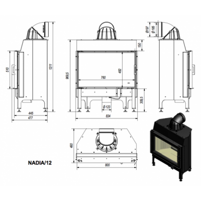 Каминная топка Kratki Nadia 12