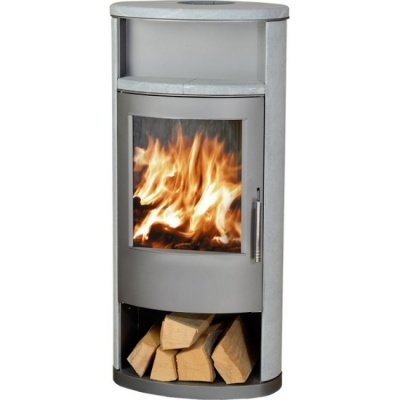 Печь-камин ABX Island 5 (серая сталь тальк с верхней плитой)