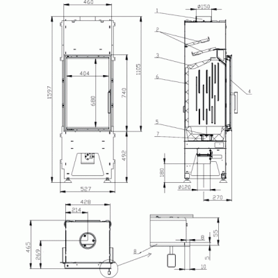 Каминная топка Bef home Tower 5 h Каминная топка Bef home Tower 5 h