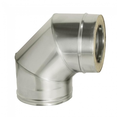 Отвод Дымок 0.5 мм 90 с изоляцией, d=200 мм Отвод Дымок 0.5 мм 90 с изоляцией, d=200 мм