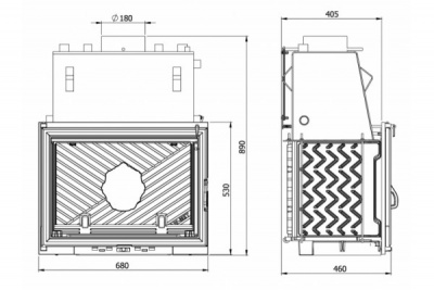 Каминная топка Kaw-Met (W 1 CO) с теплообменником Каминная топка Kaw-Met (W 1 CO) с теплообменником