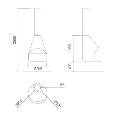 Камин Traforart Hera центральный 