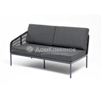 Правый модуль 4SIS Канны из роупа, каркас темно-серый муар, роуп темно-серый, ткань темно-серая 027