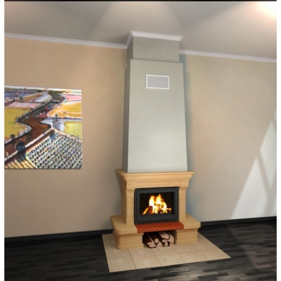 Каминная облицовка Supra-Russia CHARLESTON SR, с каменной балкой