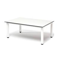 Журнальный столик 4SIS Канны из HPL 95х60х40 Каркас светло-серый (RAL 7035), цвет столешницы "молочный"