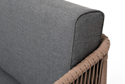 Лаунж-зона 4SIS Канны 4-местная из роупа со столиком Канны Цвет: коричнеый, темно-серый