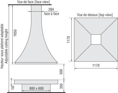 Центральный камин Bordelet Julietta 985 Открытый