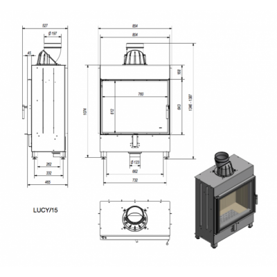 Каминная топка Kratki Lucy 15