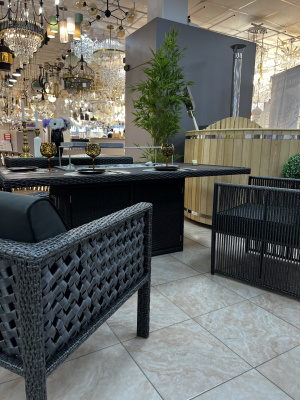 Газовый гриль стол из ротанга