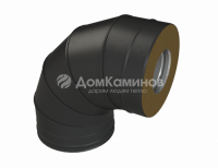 Сэндвич-отвод 90* К Grill'D AISI 430 0,8мм/ОС 0,5мм (D115/250) черный (порошковая краска)