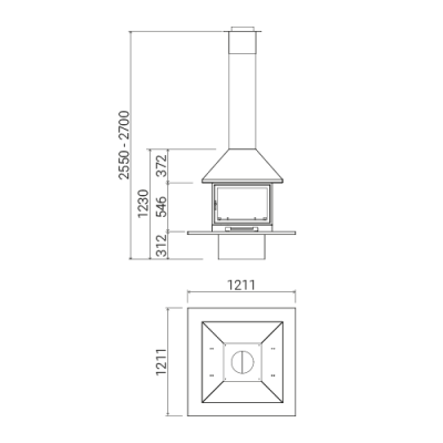Камин Traforart Vulcano открытый  Камин Traforart Vulcano открытый