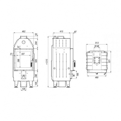 Топка Defro Home Intra XSM, 8кВт, 460/535 мм Топка Defro Home Intra XSM, 8кВт, 460/535 мм