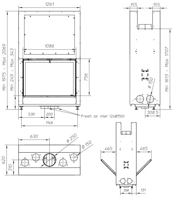 Топка Metalfire Ultime D MF 1050-75 WHE T