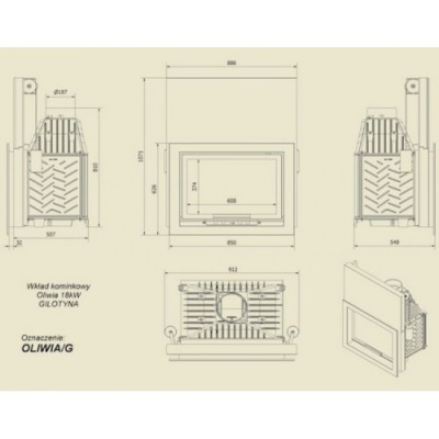 Каминная топка Kratki Oliwia G Каминная топка Kratki Oliwia G