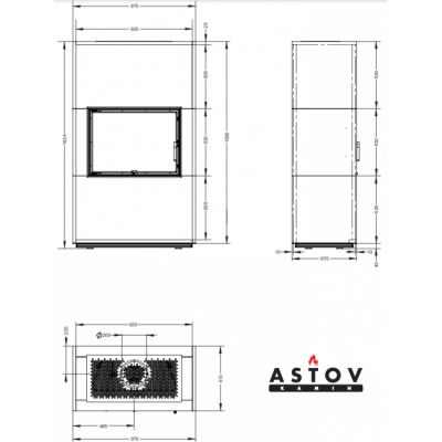 Печь-камин Astov APLIT M 700 Печь-камин Astov APLIT M 700