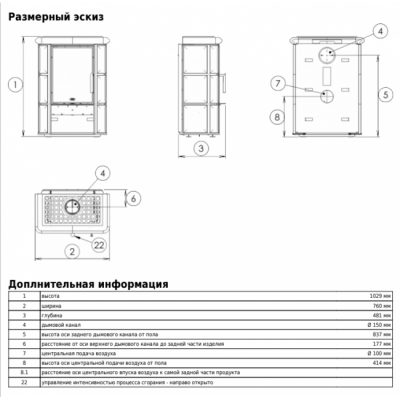 Печь-камин ABX SICILIE (бордо) Печь-камин ABX SICILIE (бордо)