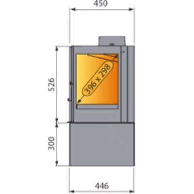 Отопительная печь Liseo Castiron LCI 7 GFR Table, стекло справа
