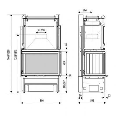 Каминная топка Supra Supravision 255 A Каминная топка Supra Supravision 255 A