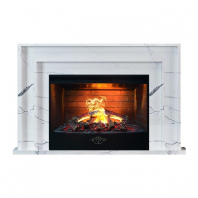 Мраморный электрокамин Кьюбэк