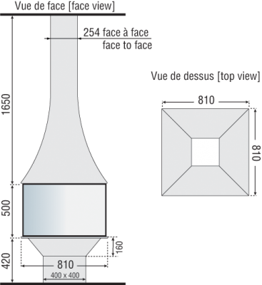 Центральный камин Bordelet JULIETTA 985 BLACK LINE