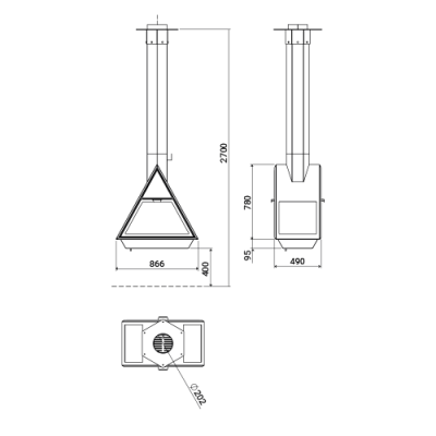 Камин Traforart Equil центральный 