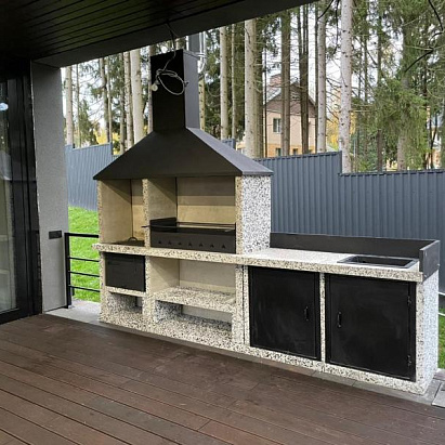 Барбекю комплекс Шахматка с мраморной крошкой