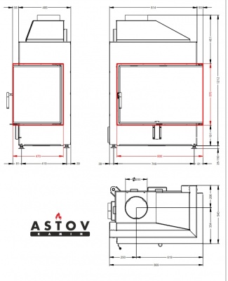 Каминная топка АСТОВ П2С 800