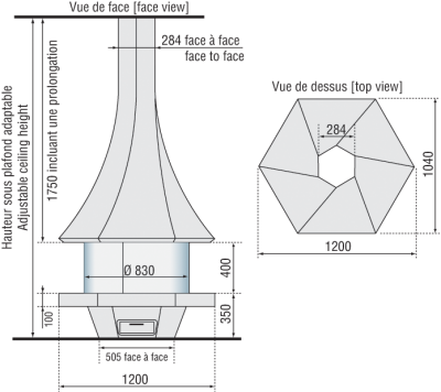 Центральный камин Bordelet Eolia 907