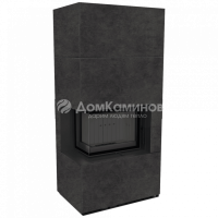 Каминокомплект FLOKI в облицовке FOKOS GRAFITE, угловое стекло слева