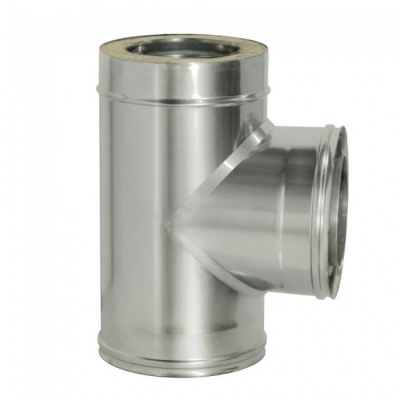 Тройник Дымок 0.8 мм, 90 с изоляцией, d=120 мм