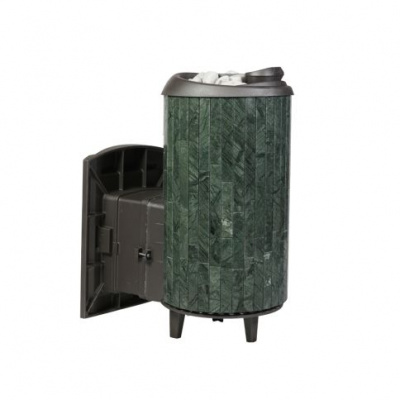 Банная печь Прометалл Атмосфера XL (Про) в ламелях Верде Гватемала наборный рисунок