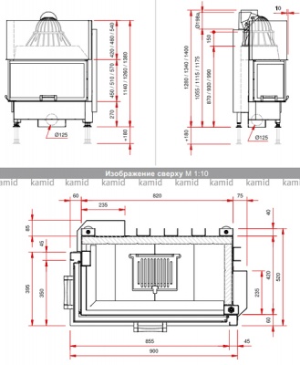 Каминная топка Schmid Ekko L/R 8451 h