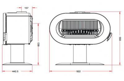 ПЕЧЬ-КАМИН Invicta FIFTY SUR PIED антрацит