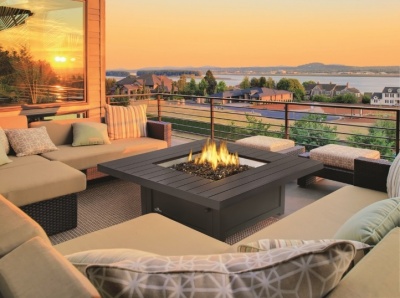 Стол-камин газовый Hampton Квадратный