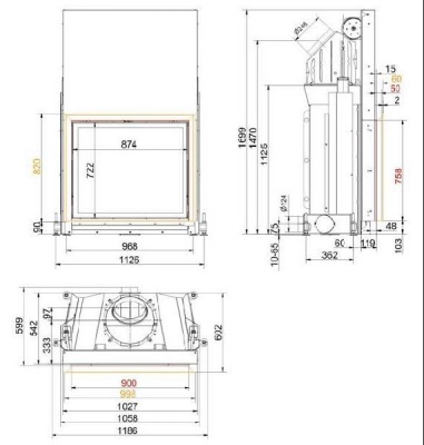 Каминная топка Brunner Stil-Кamine 75/90 FL  Каминная топка Brunner Stil-Кamine 75/90 FL