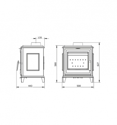 ПЕЧЬ-КАМИН Invicta SEDAN L антрацит NEW