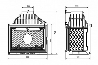 Каминная топка Kaw-Met (W 11 CO) с теплообменником Каминная топка Kaw-Met (W 11 CO) с теплообменником