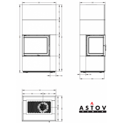 Печь-камин Astov APLIT П2С 700 L Печь-камин Astov APLIT П2С 700 L