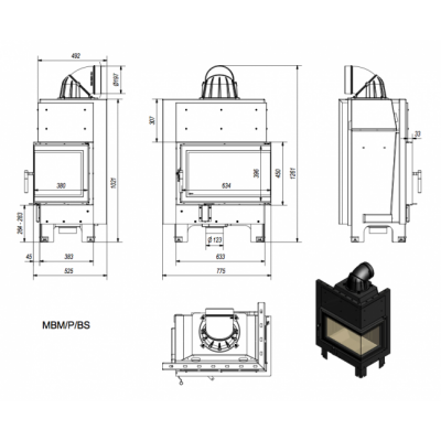 Каминная топка Kratki MBM P BS Каминная топка Kratki MBM P BS