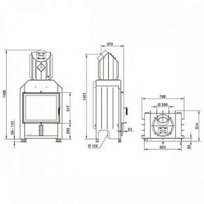 Каминная топка Hoxter HAKA 63/51